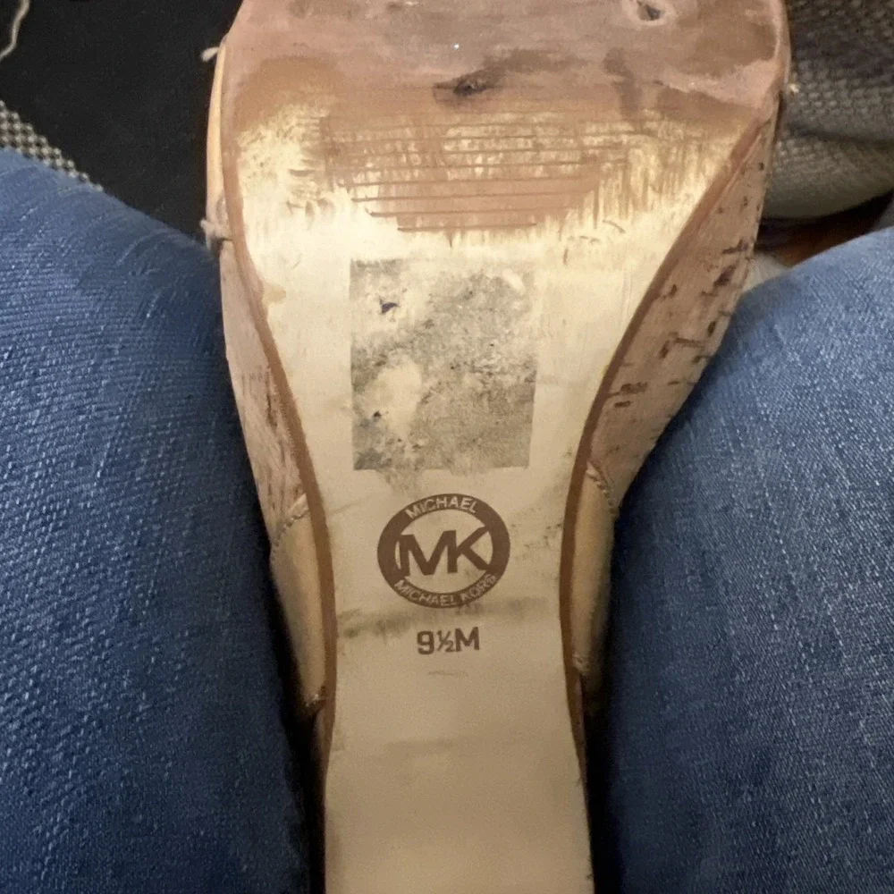 Michael Kors Ivana Platform Sandals Heels Women Size 9.5 M Nude